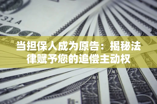 北京当担保人成为原告:揭秘法律赋予您的追偿主动权 北京当担保人成为原告:揭秘法律赋予您的追偿主动权